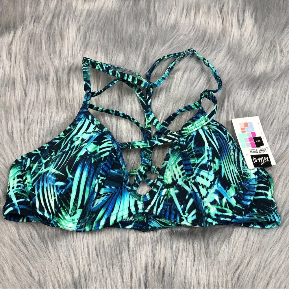 Victoria’s Secret PINK green caged bikini top XS